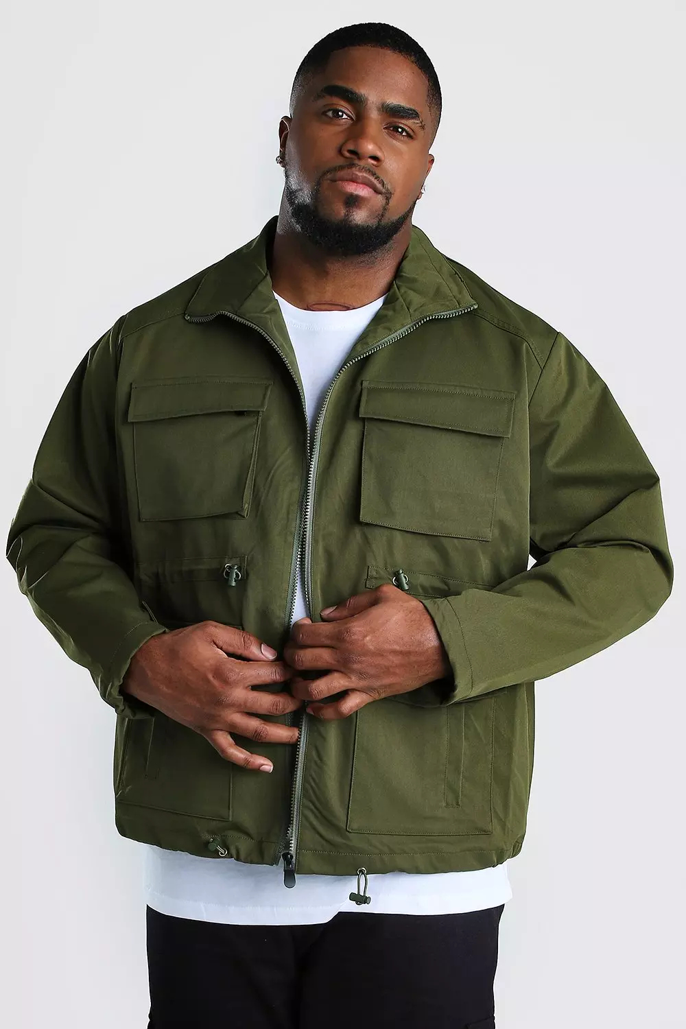 Plus Size 4 Pocket Utility Jacket | boohooMAN USA