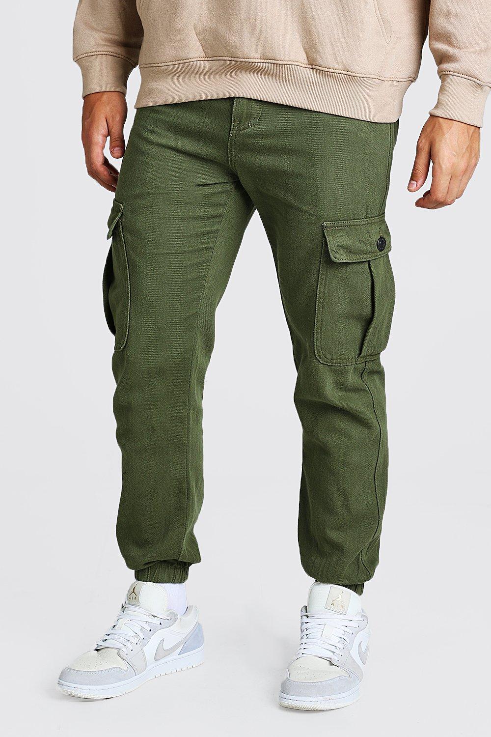 twill popper side cargo trouser