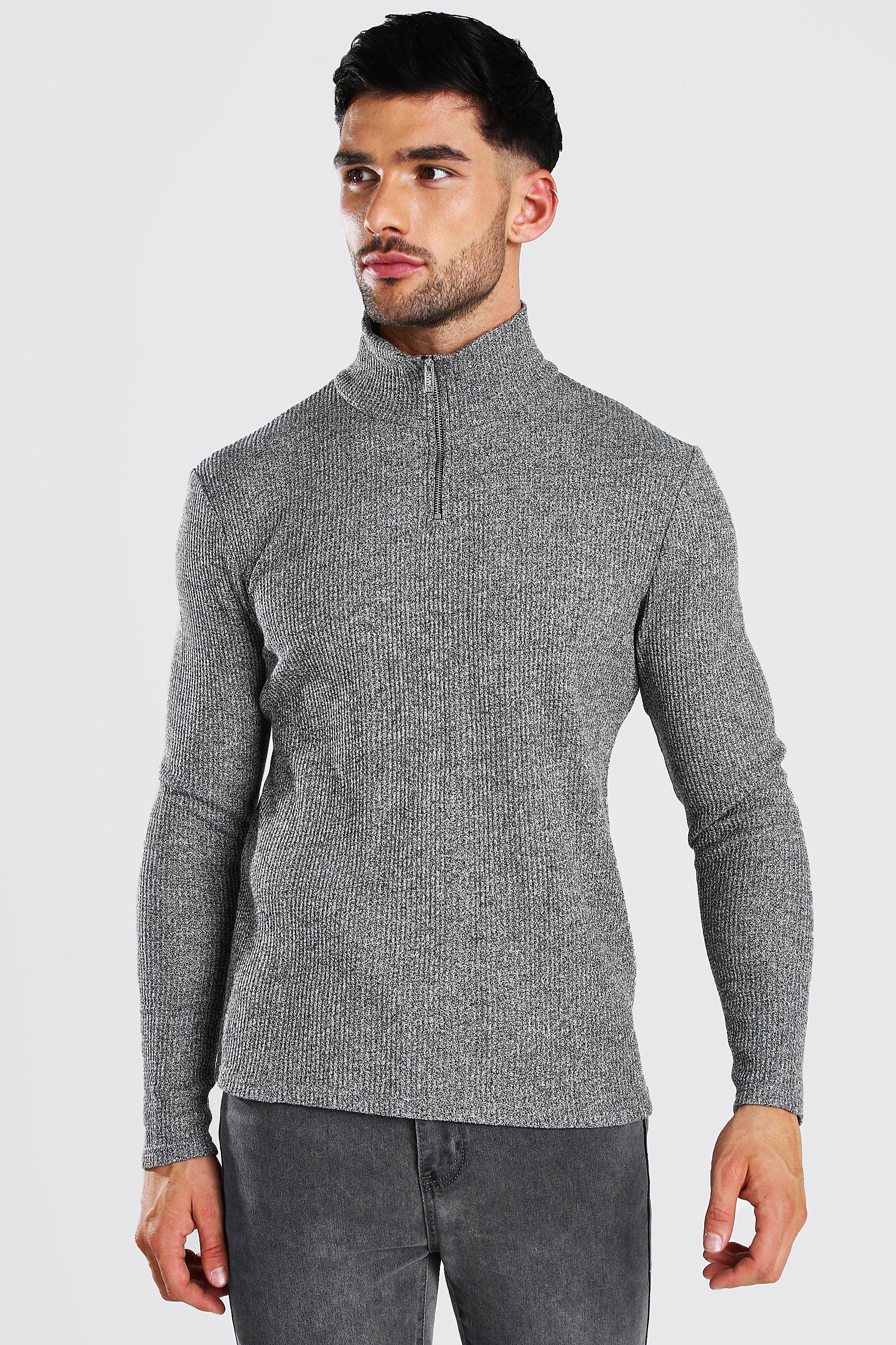 half zip jumper grey