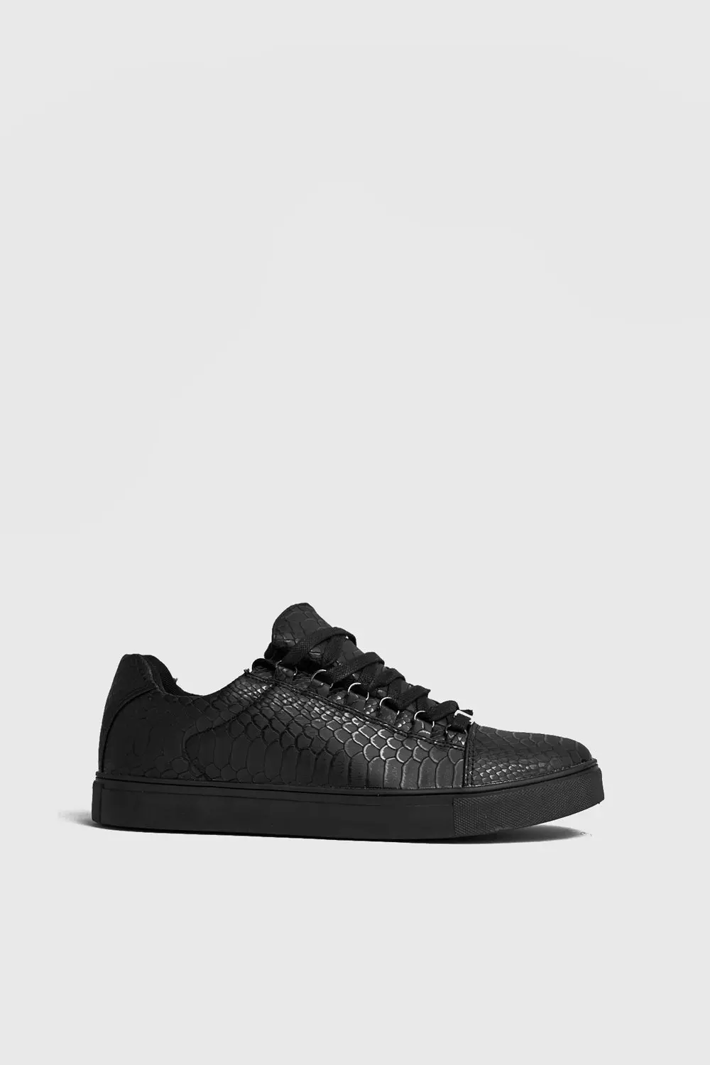 Croc Lace Up Trainers | boohooMAN