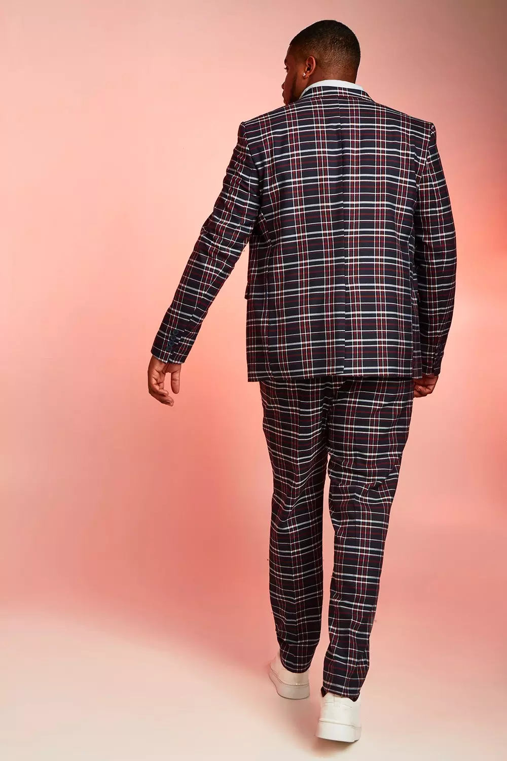 Plus size plaid store suit