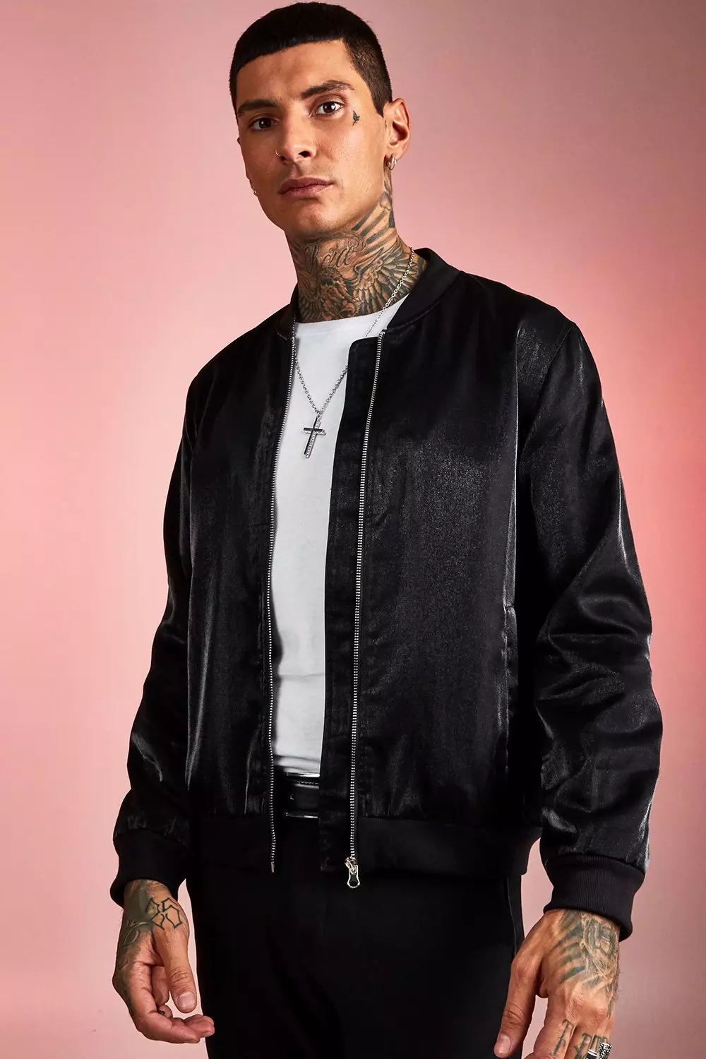 High shine hotsell bomber jacket