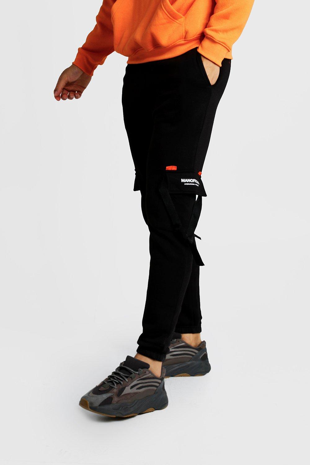 denim cargo joggers