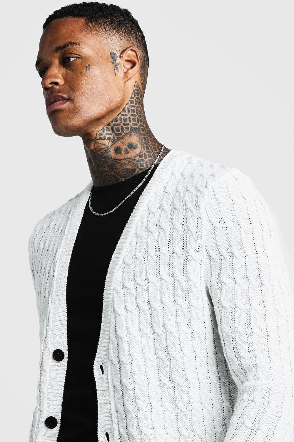 mens loose fit cardigan