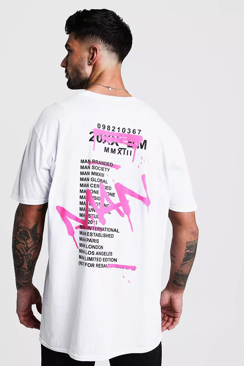 MAN Oversized Graffiti Print T Shirt boohooMAN USA