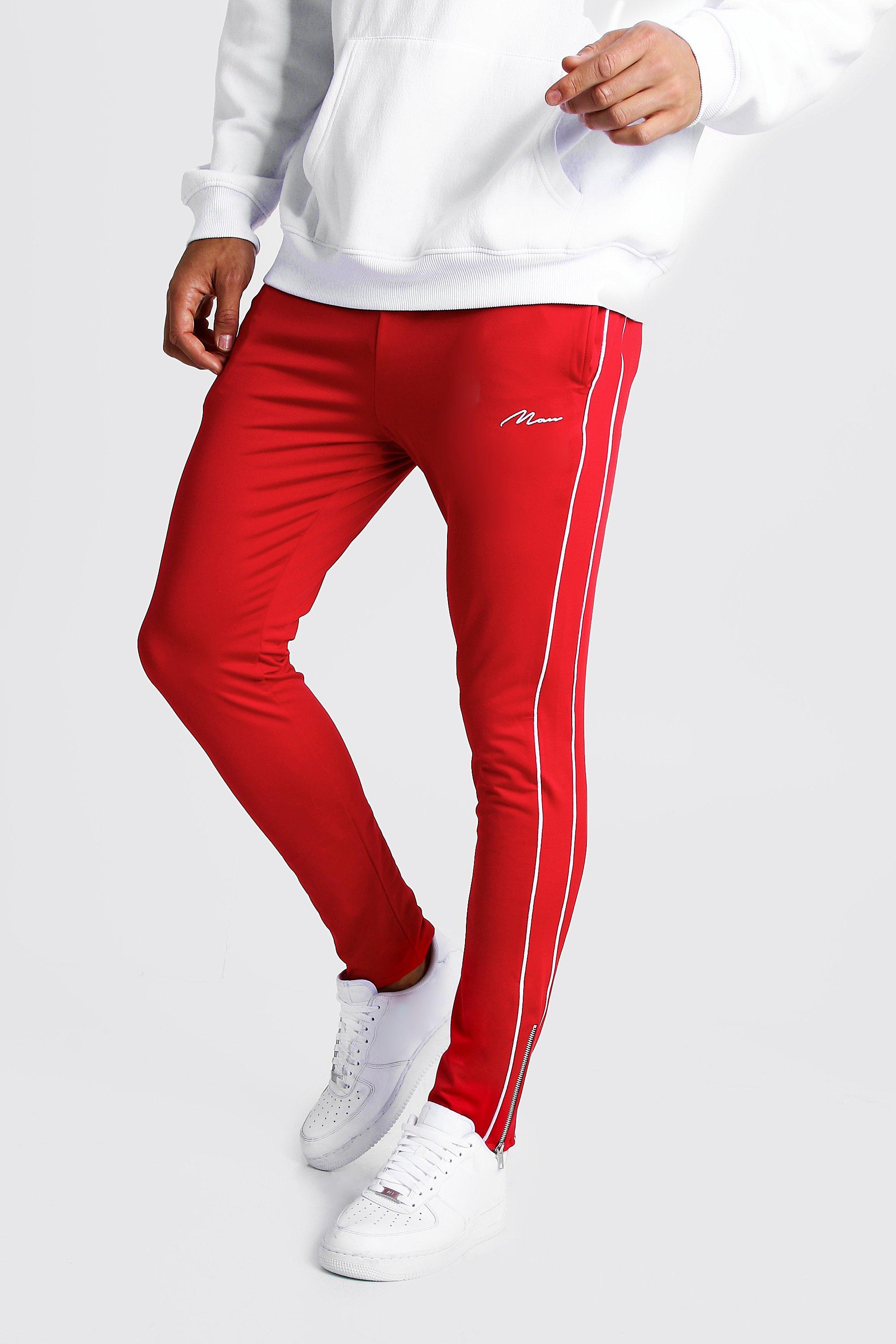 

Фирменные трикотажные джоггеры MAN с окантовкой, Red