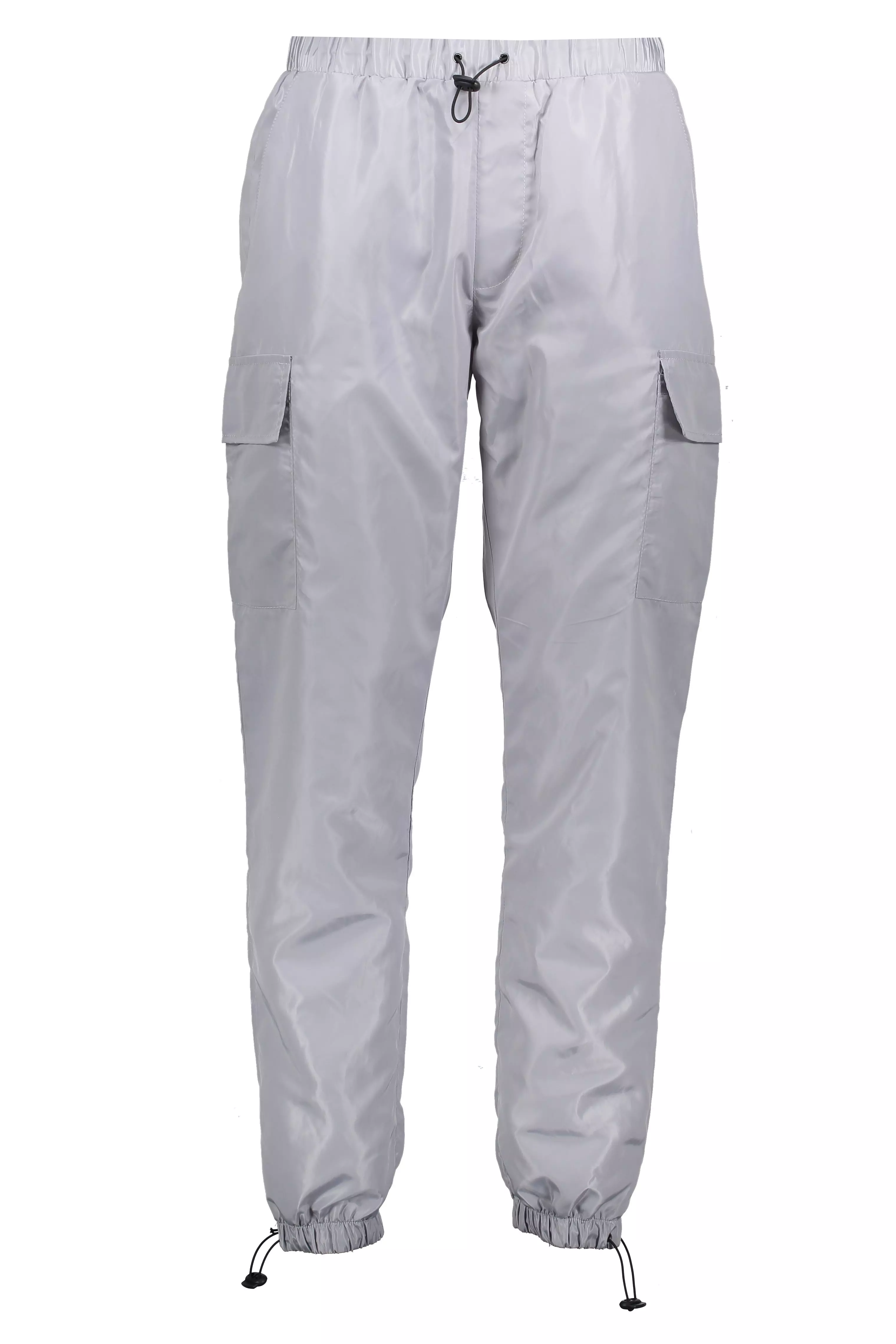 Nylon Cargo Joggers With Bungee Hem