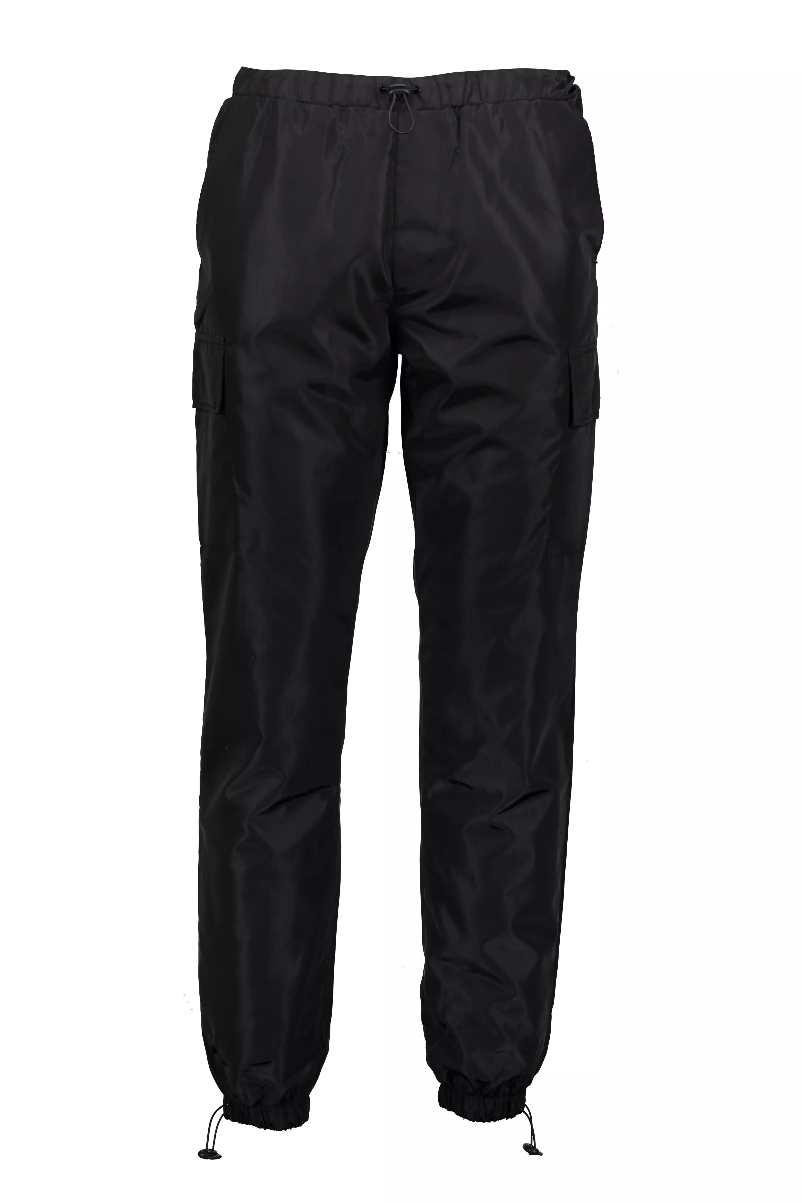 Nylon Cargo Joggers With Bungee Hem