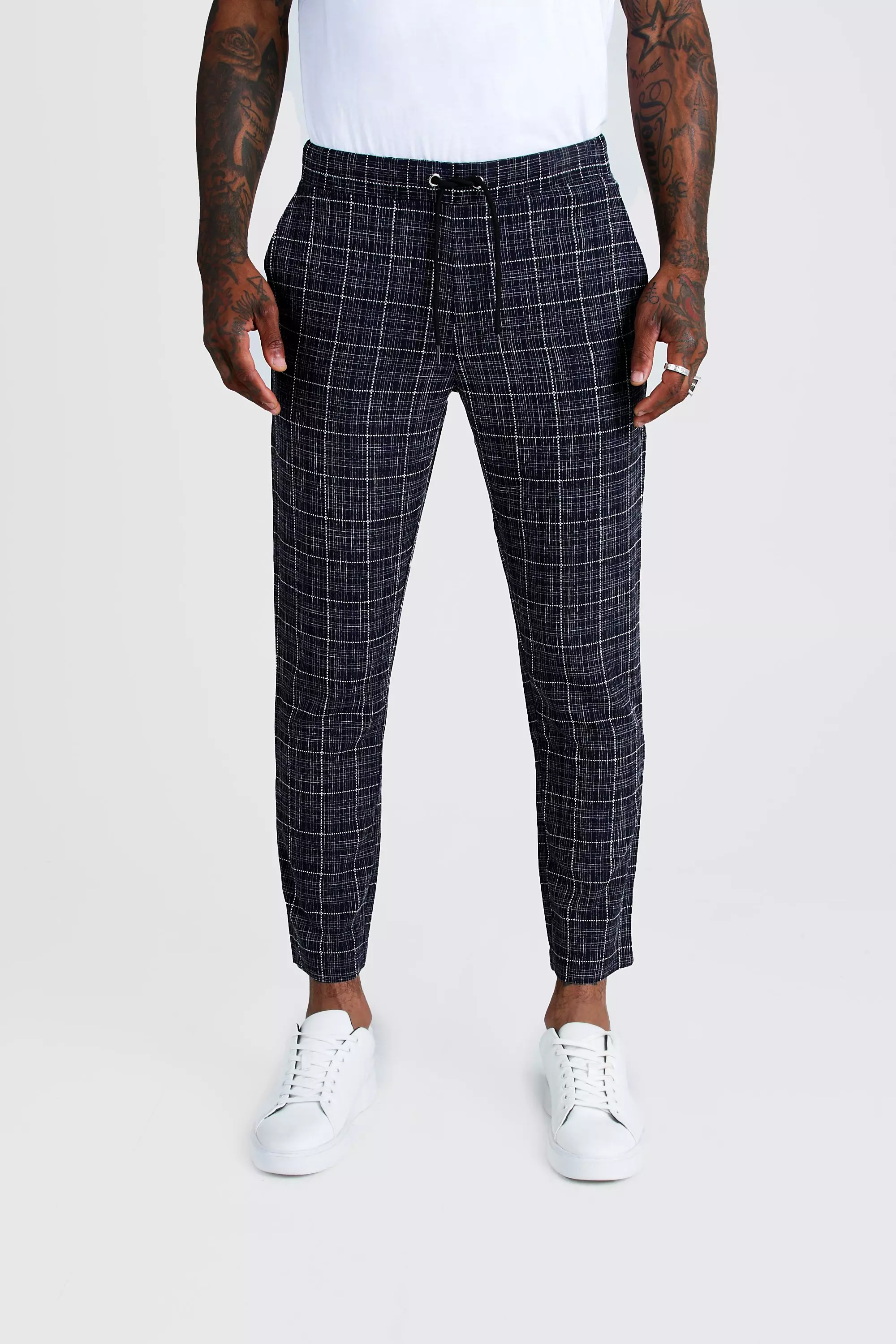 Boohooman smart sales checked jogger