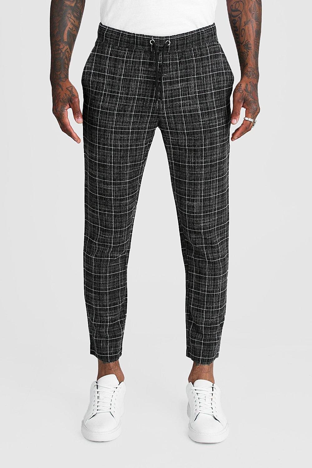 boohooman check joggers