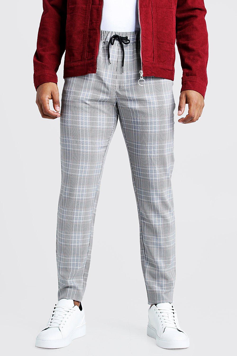 boohooman check joggers