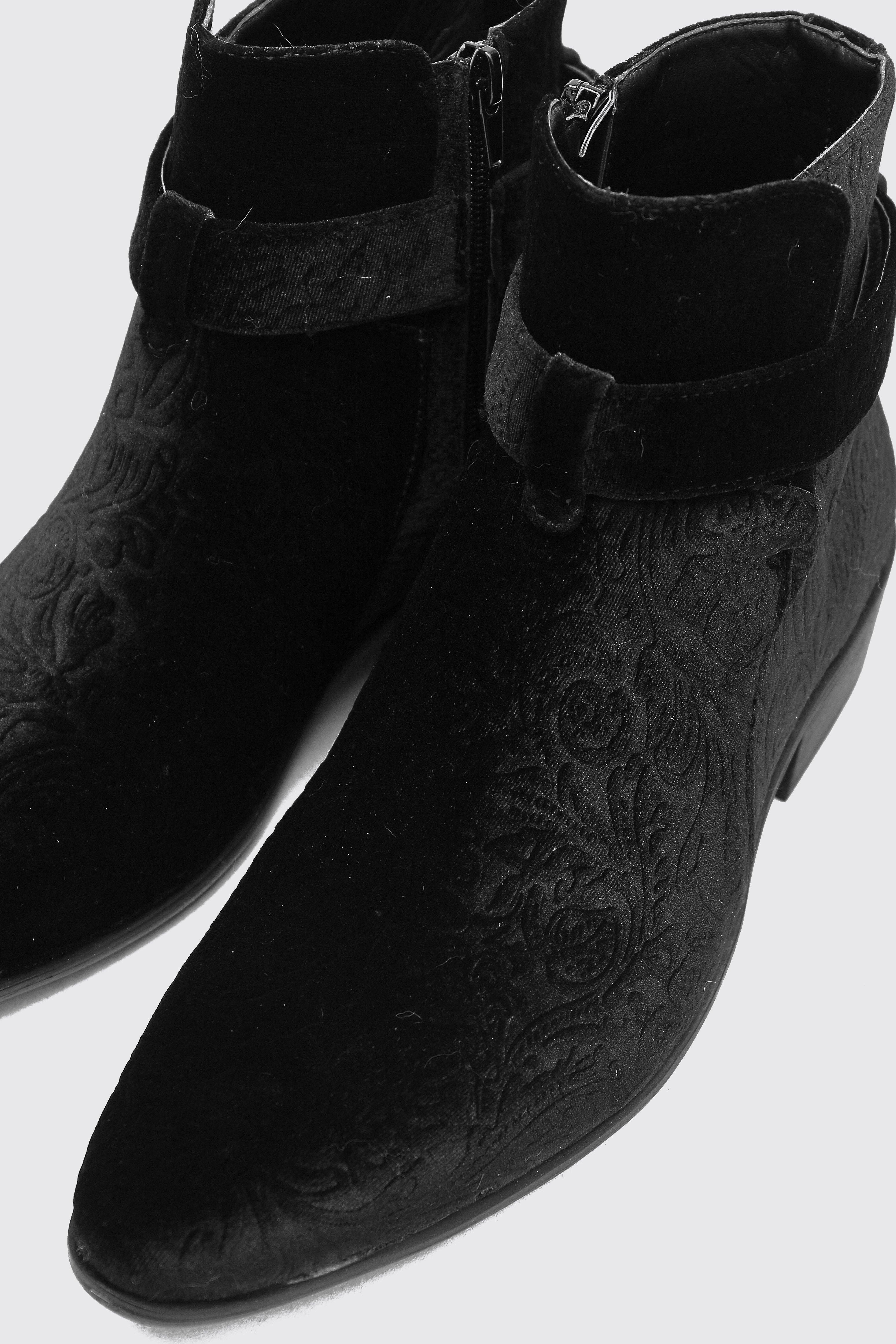 

Ботинки челси в стиле Дикого запада с пряжкой, Black