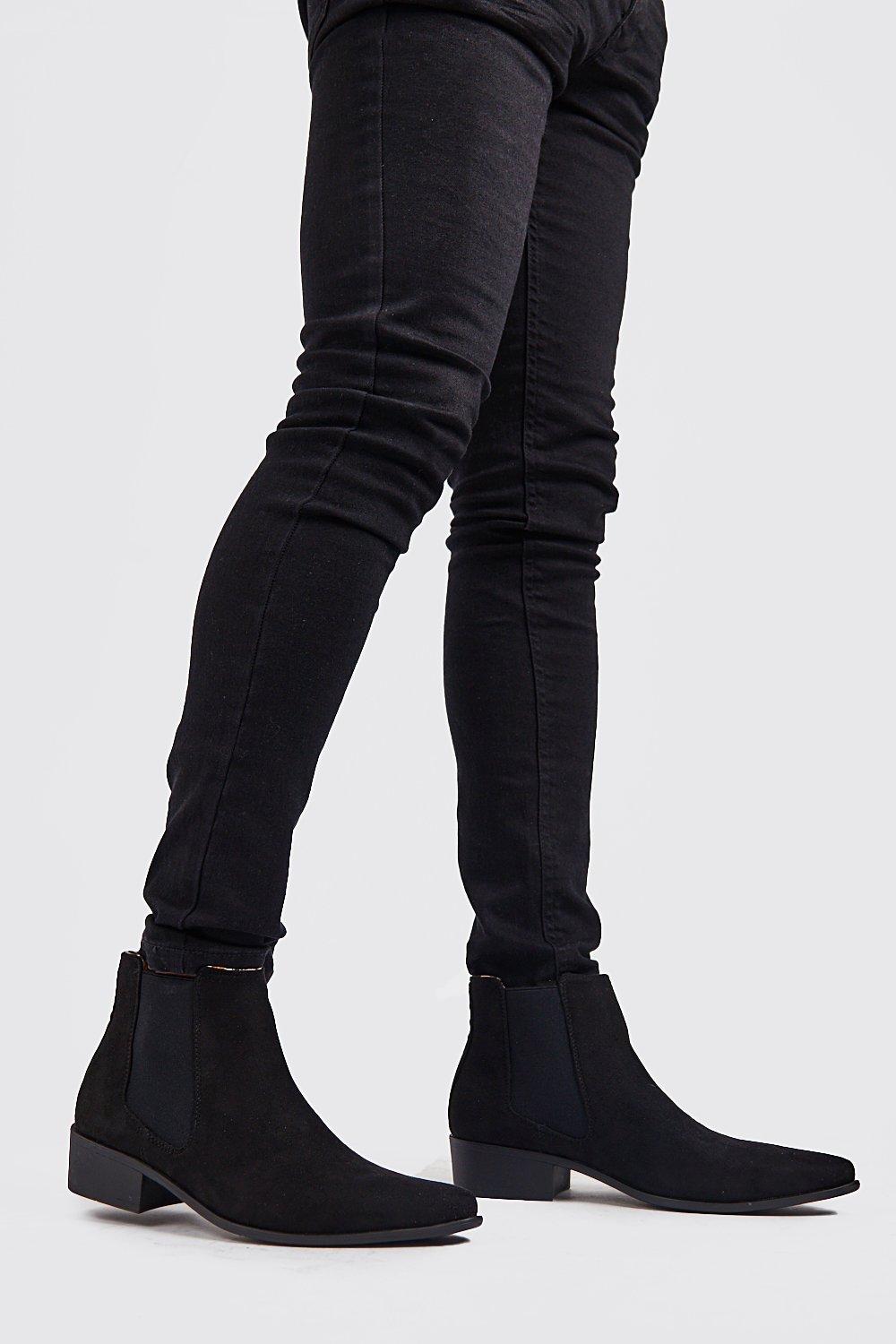black suede chelsea boots