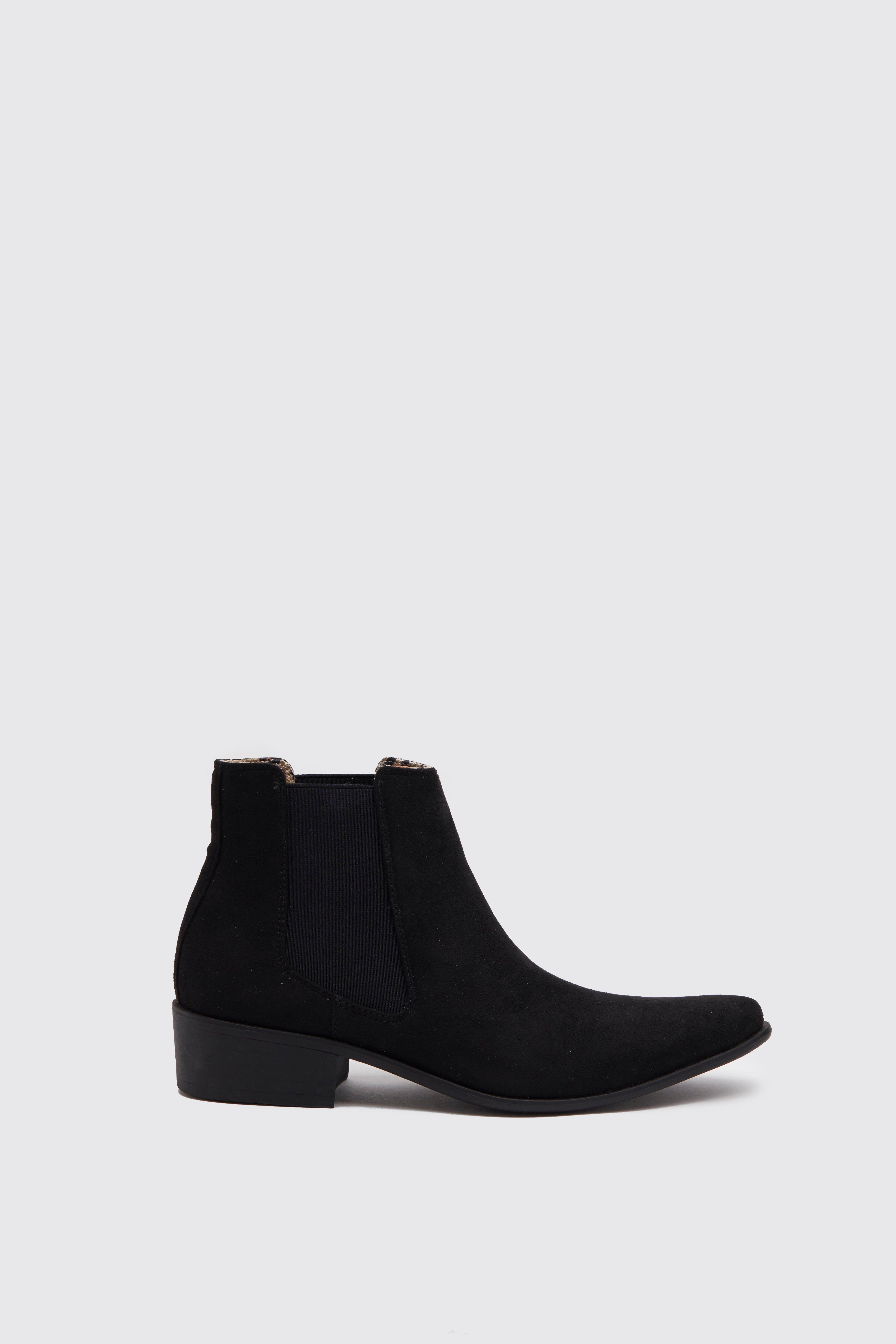 

Ботинки челси в стиле Дикого запада с пряжкой из искусственной замши, Black