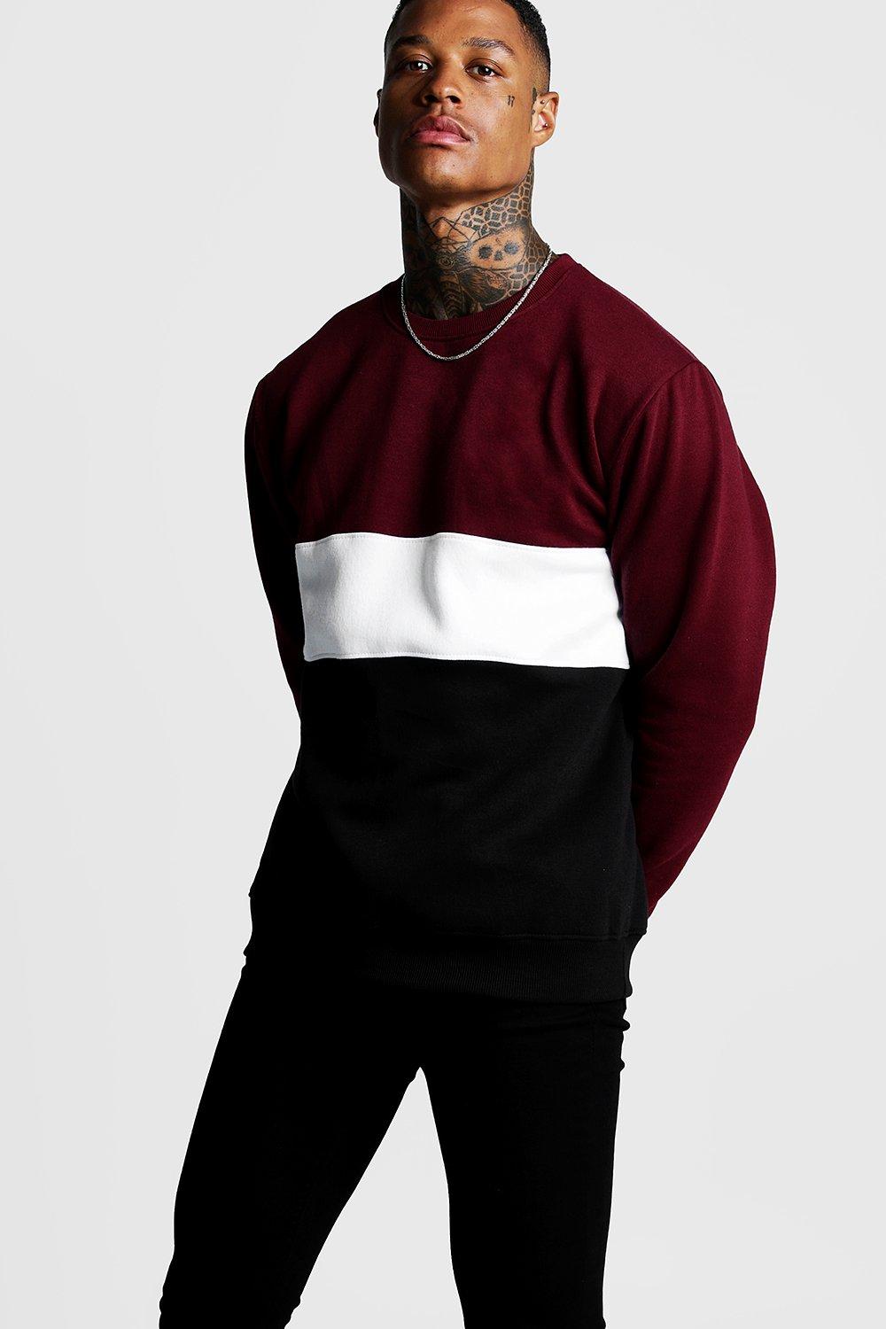 mens colour block sweatshirt