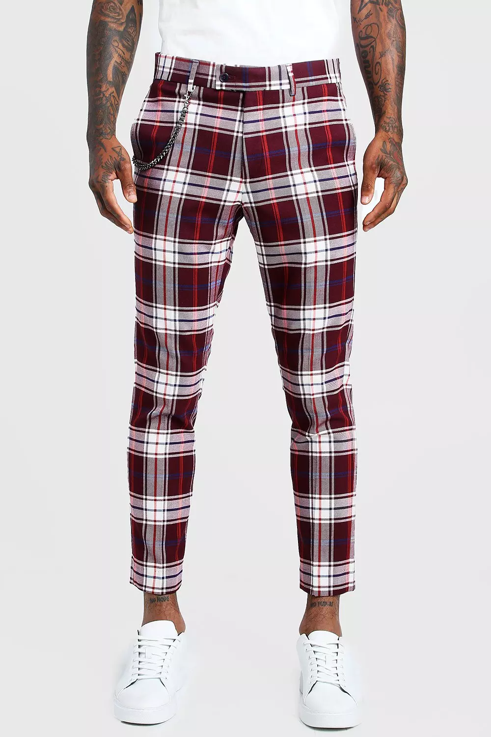 Boohooman hot sale tartan trousers