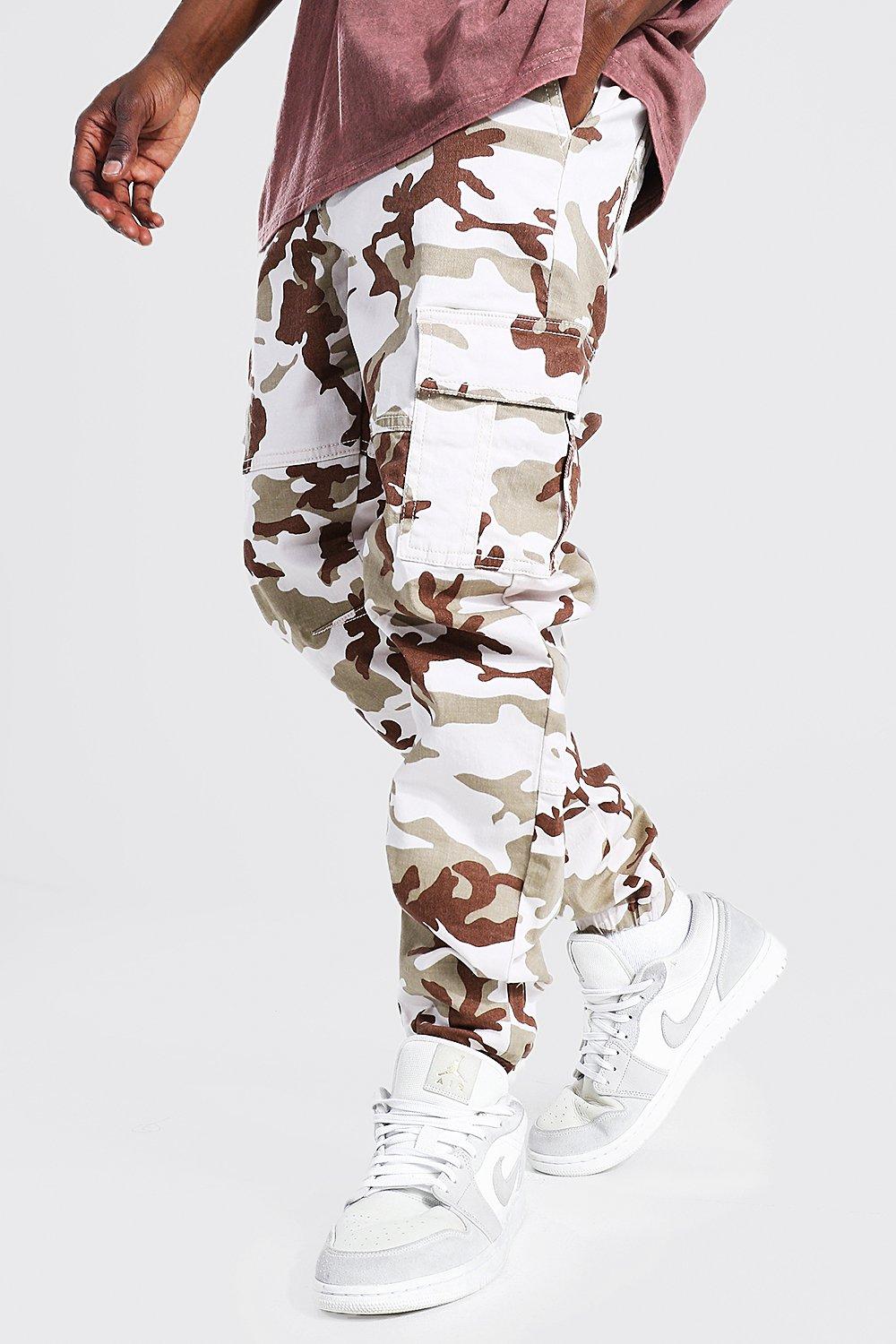 fitted camo cargo pants