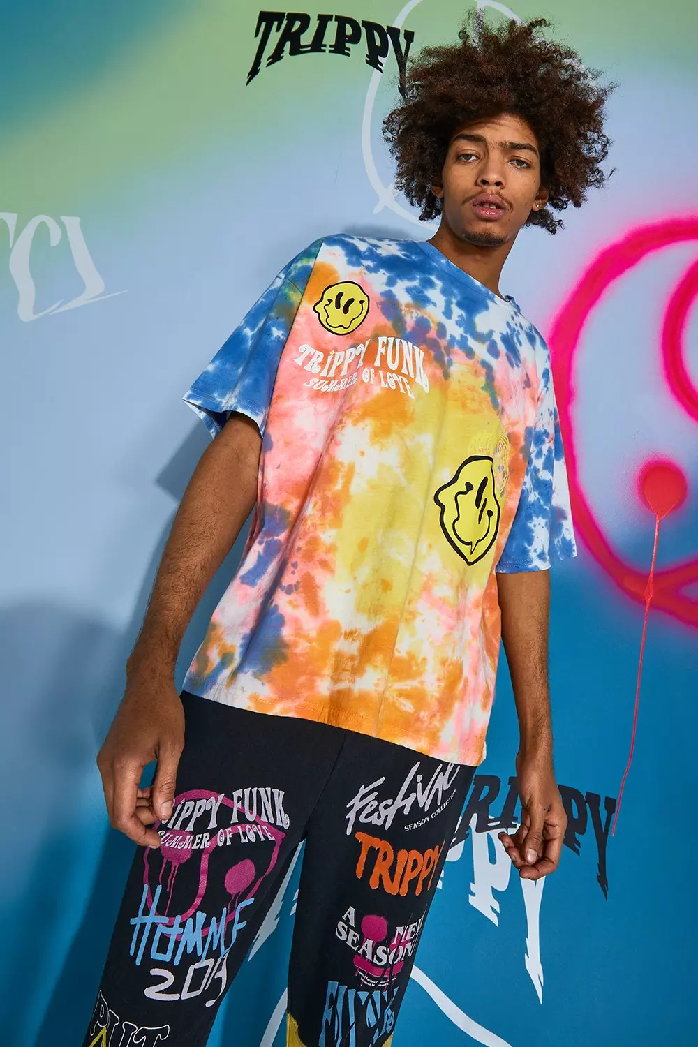 Trippy Drip Face Tie Dye Shorts