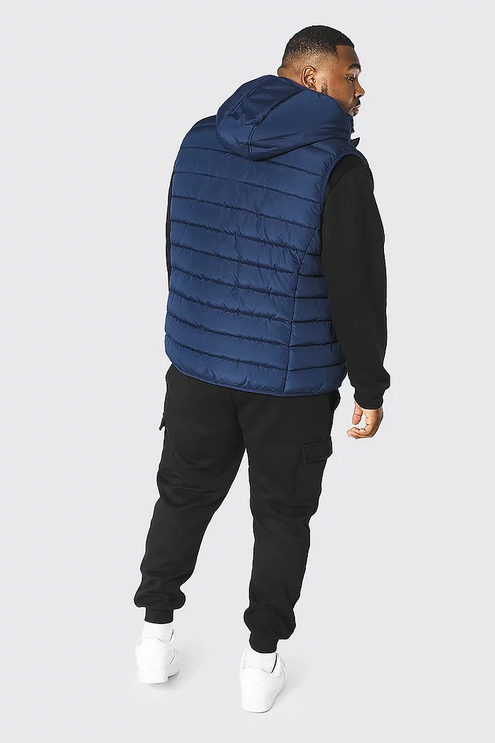 Plus Size Recycled Quilted Zip Through Gilet | boohooMAN USA