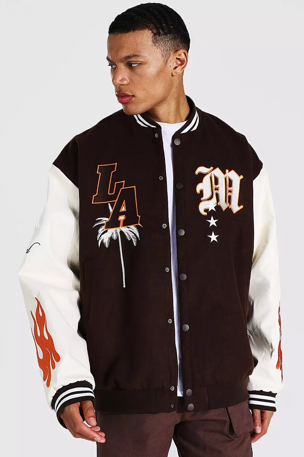 Varsity jacket 2024 boohooman