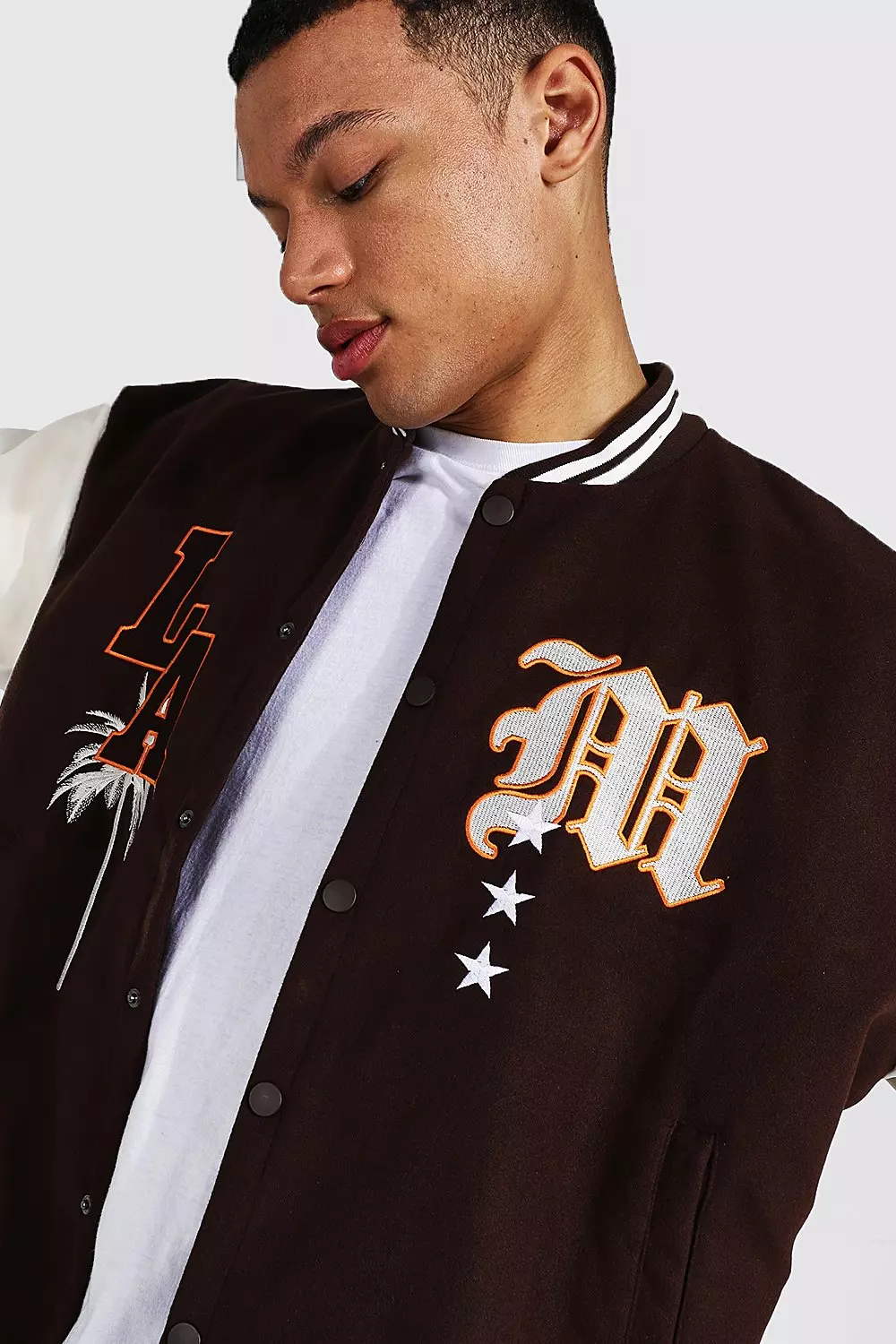 boohoo Tall Varsity Bomber Jacket