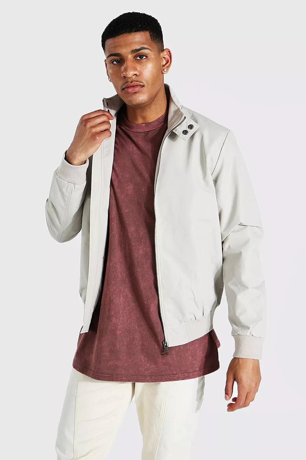 Harrington jacket hotsell with funnel neck