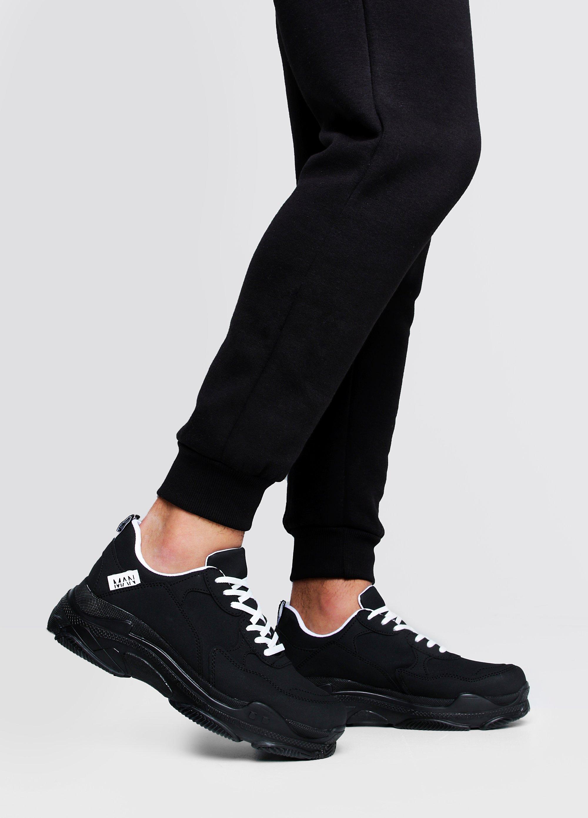 all black chunky trainers