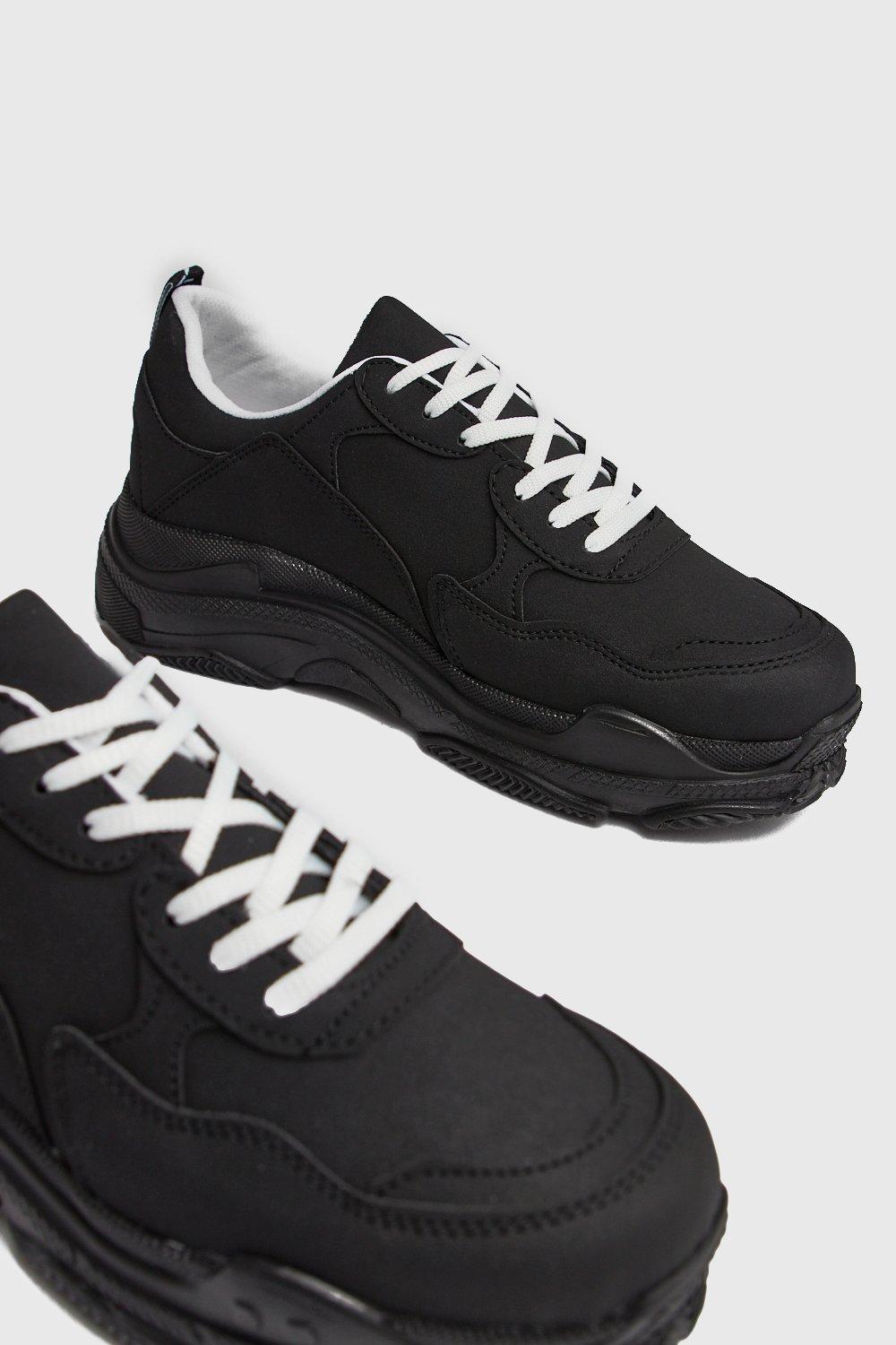 chunky all black trainers