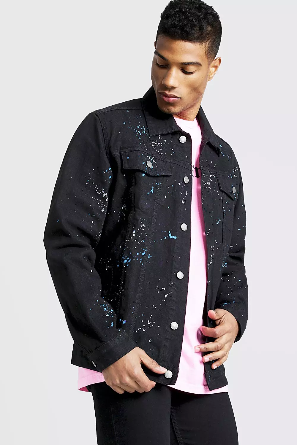 Denim jacket paint sales splatter