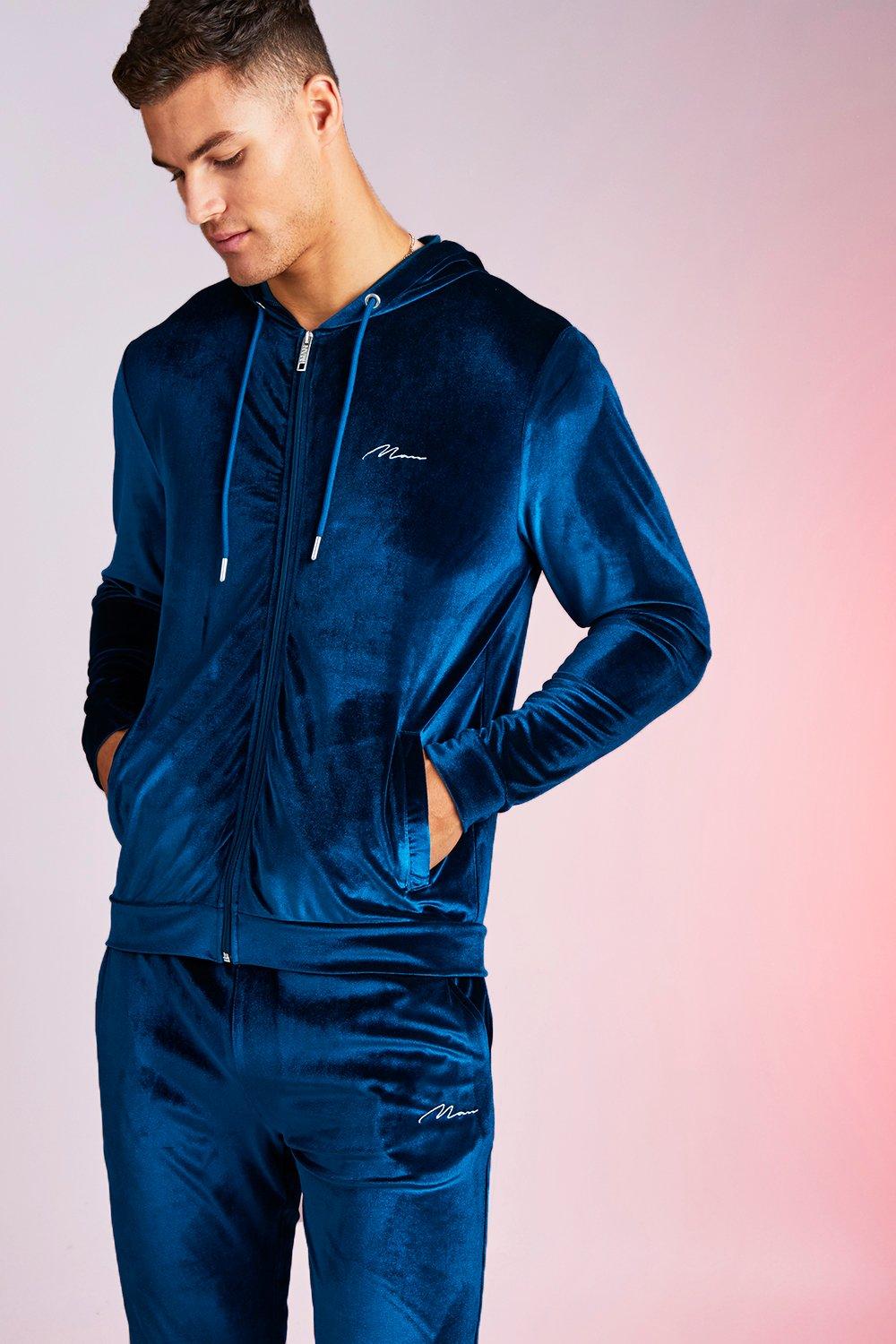 velour tracksuit blue