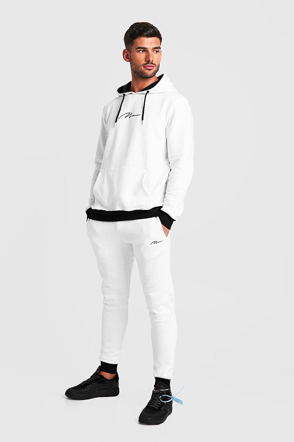 mens all white tracksuit