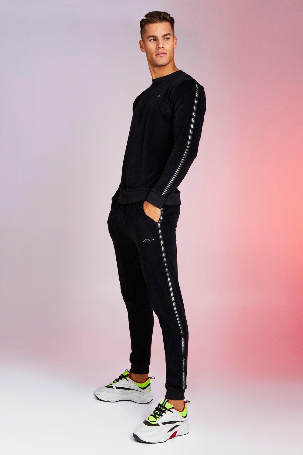 boohooman velour tracksuit