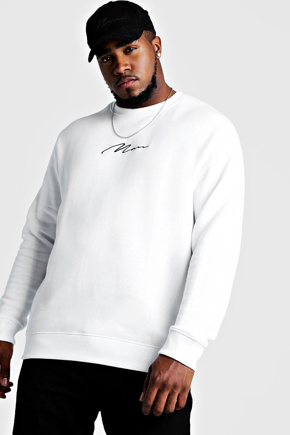 white sweatshirt outfit mens