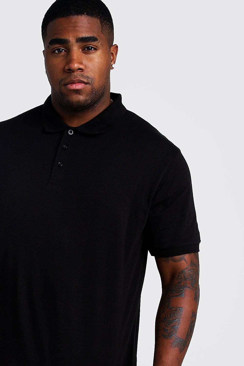 black plus size polo shirt