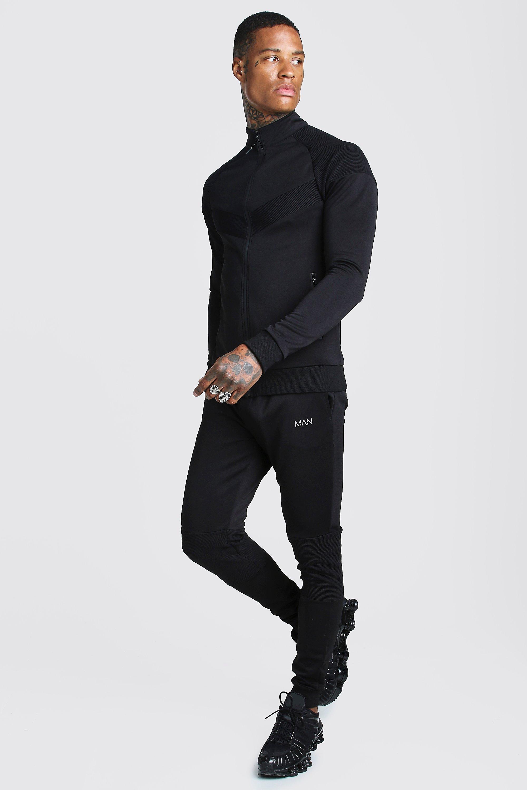 

Спортивный костюм в байкерском стиле кроя скинни, Black