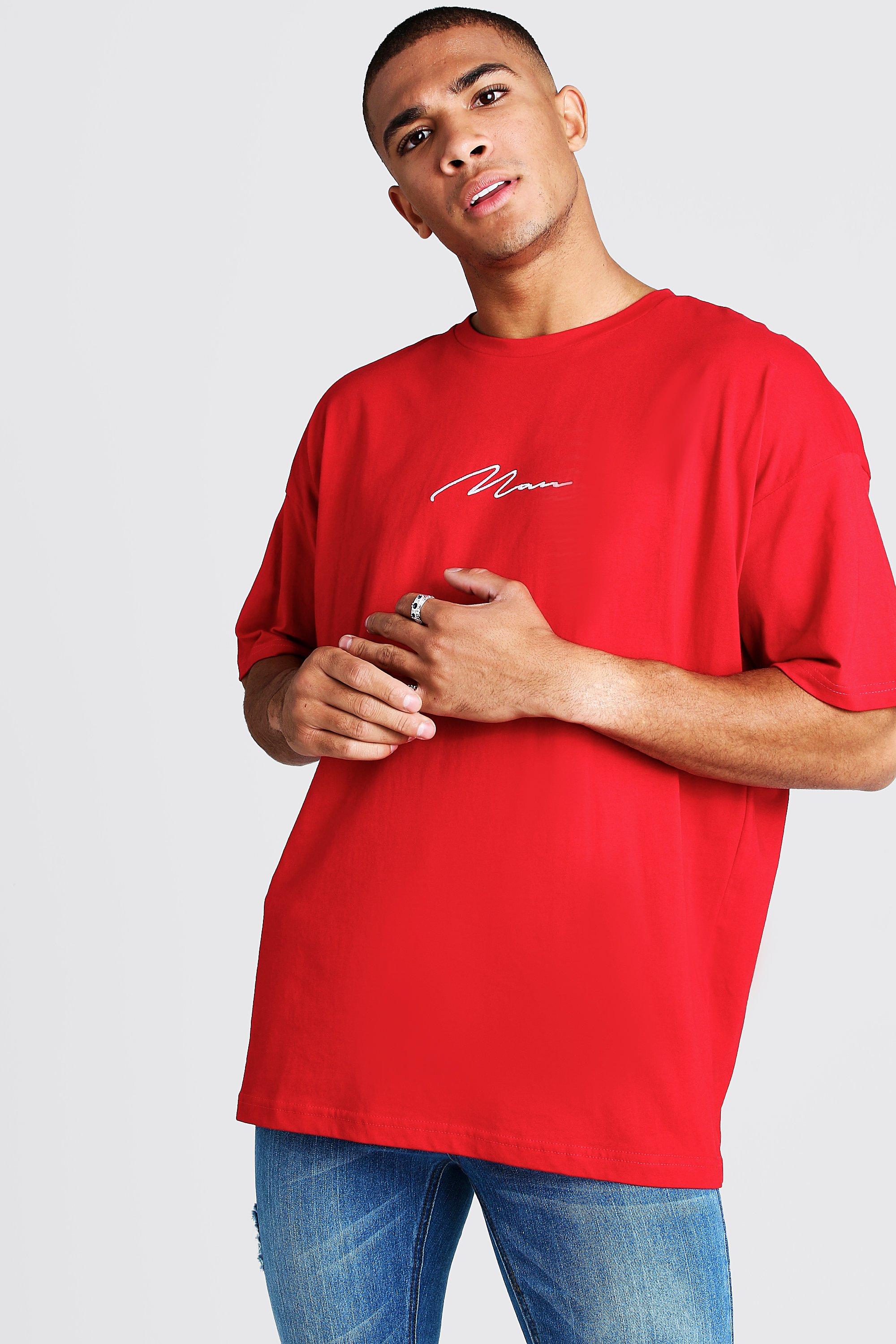 oversized red tee