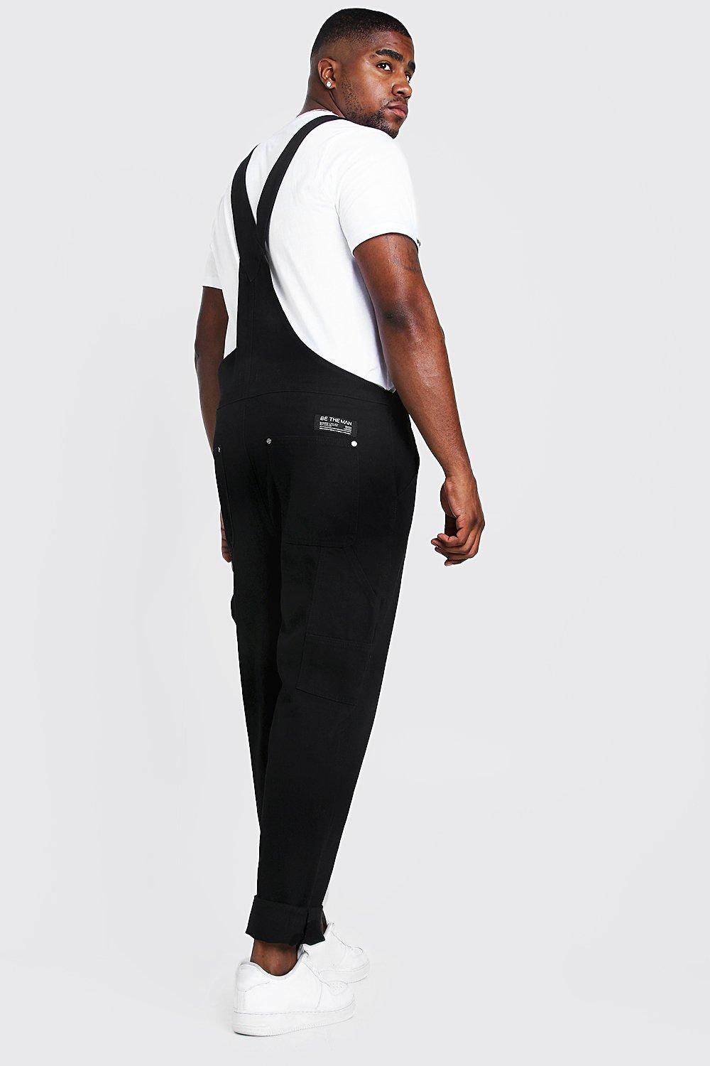 black slim fit overalls