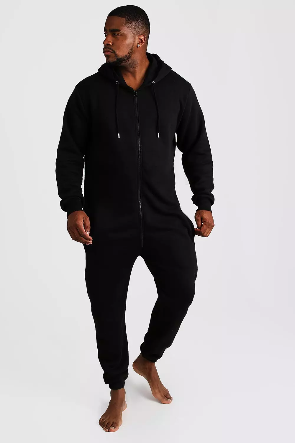 Plus Size Zip Through Hooded Onesie