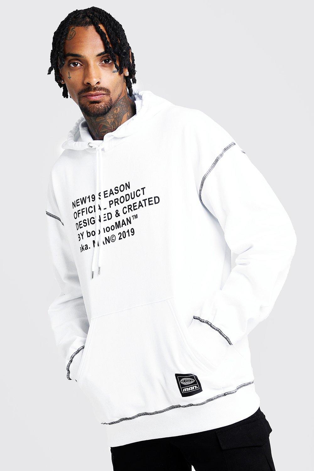 white boohooman hoodie