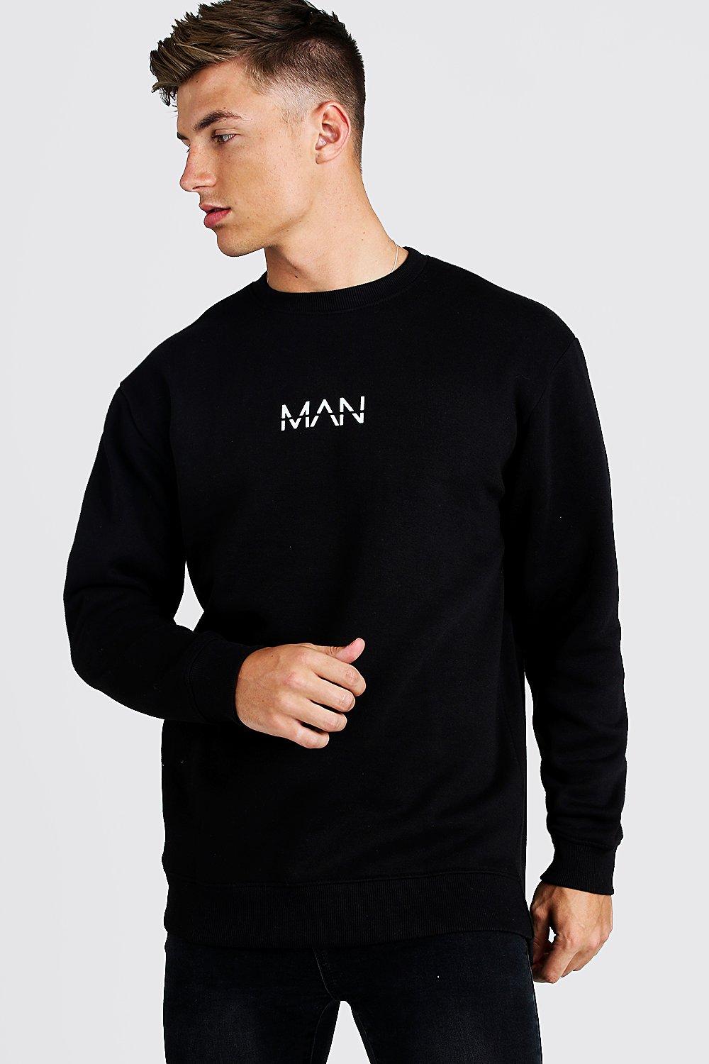 

Оригинальная удлиненная толстовка из флиса MAN, Black