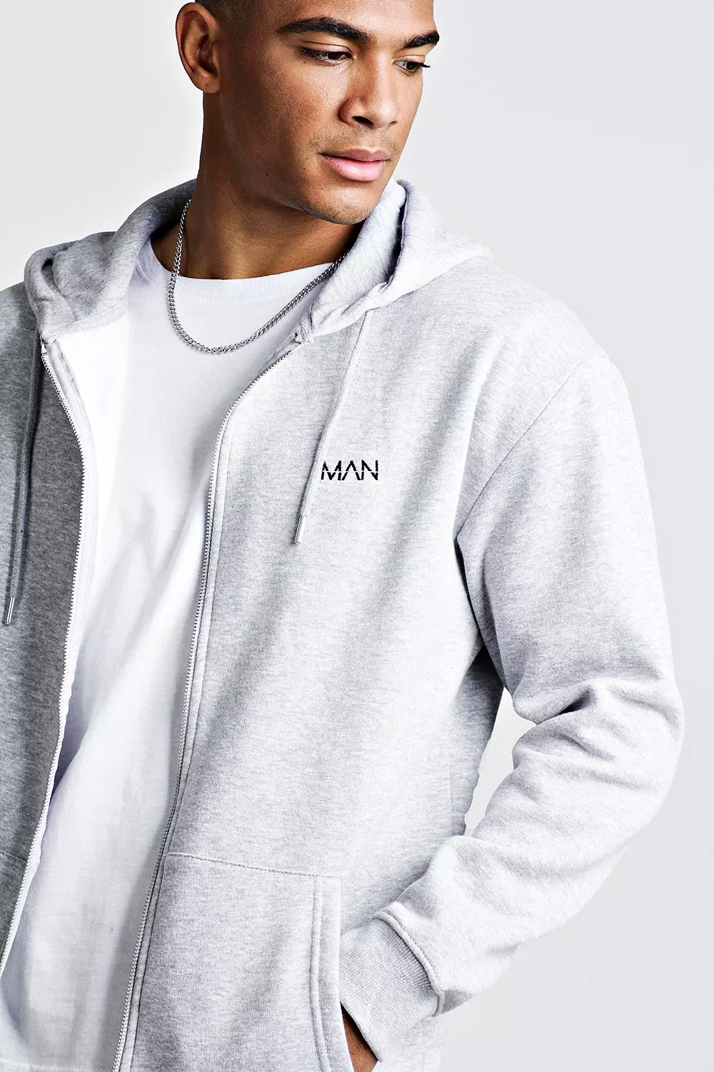 Mens longline clearance zip hoodie