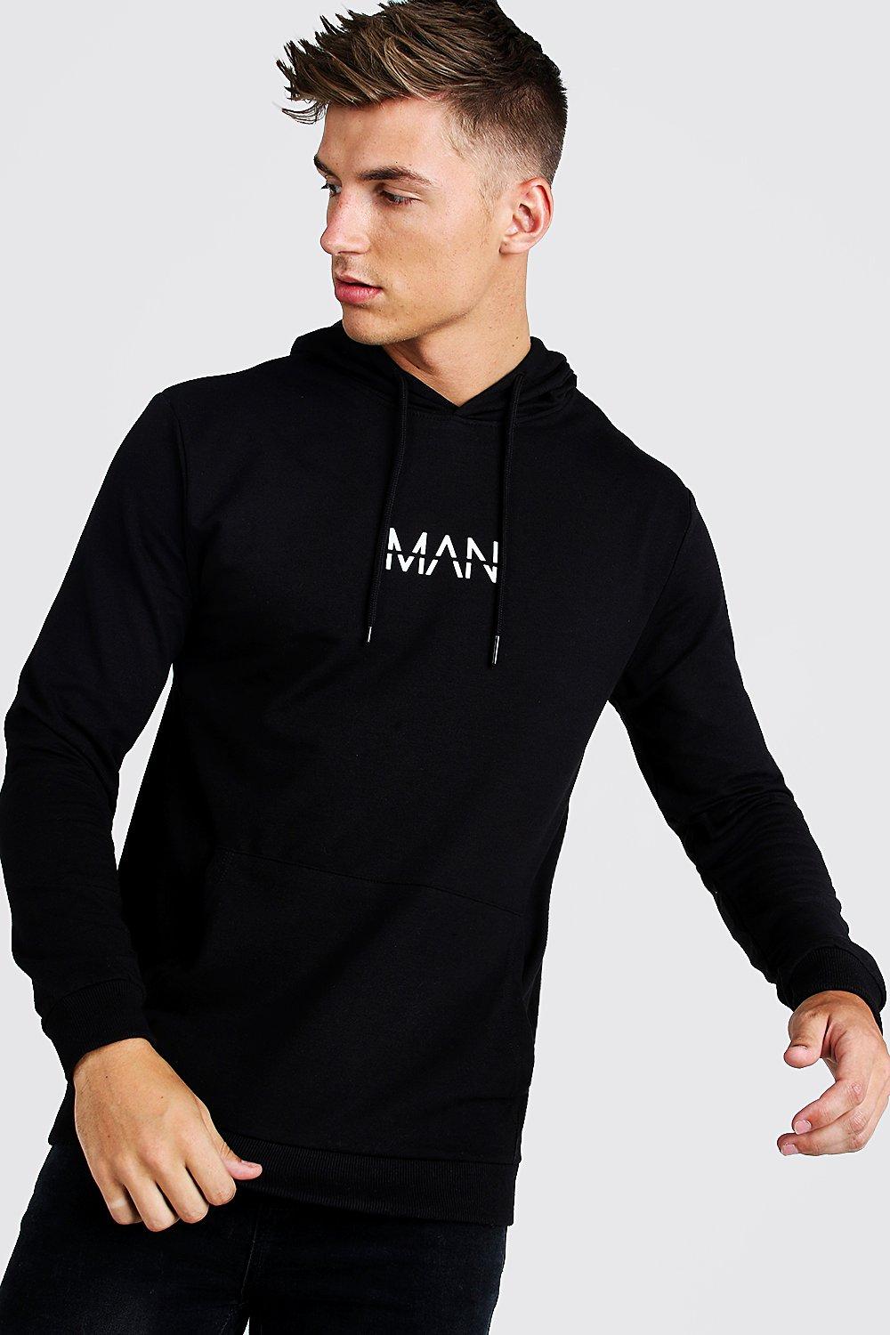 

Оригинальный обтягивающий худи MAN, надеваемый через голову, Black