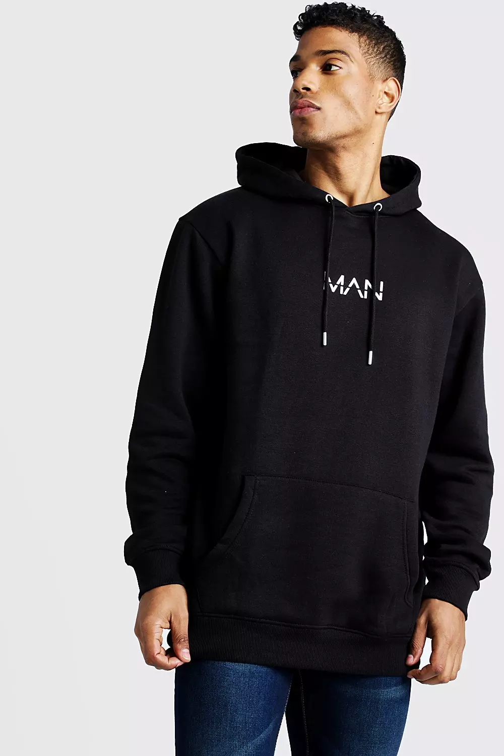 Black discount hoodie boohooman