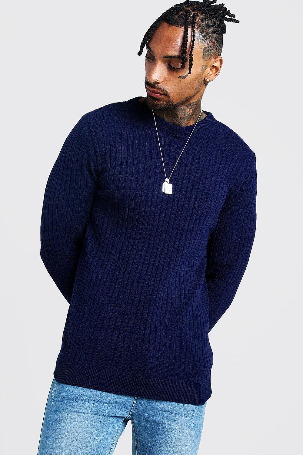 navy crew neck sweater