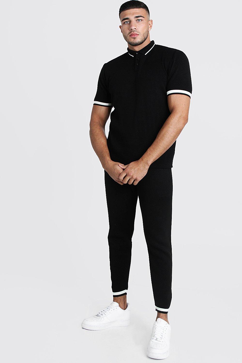 polo and joggers