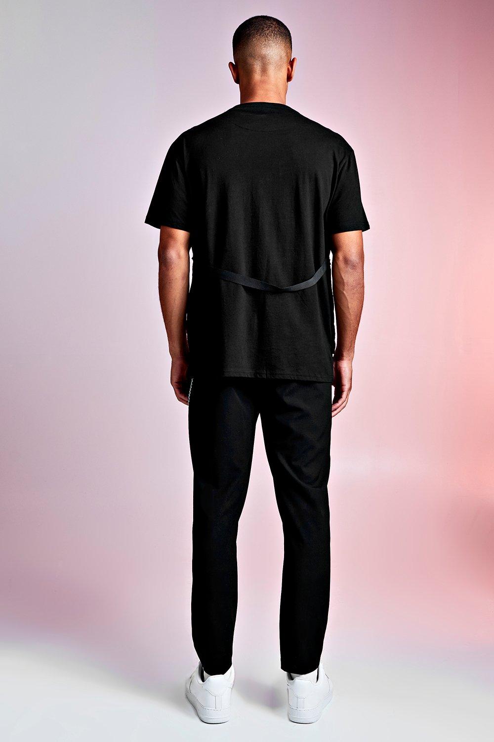 

Футболка MAN свободного кроя с практичным жилетом, Black