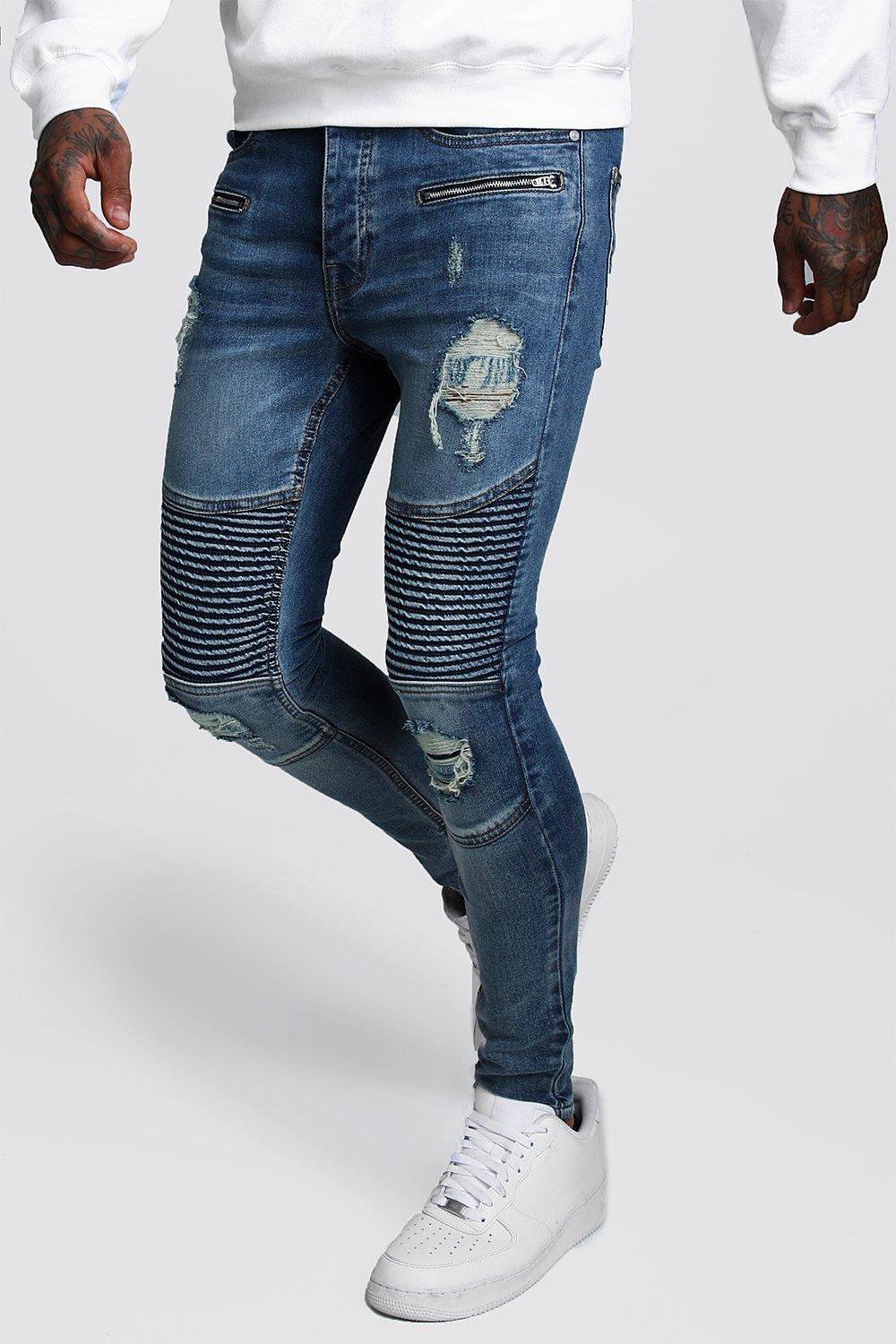 blue spray on jeans