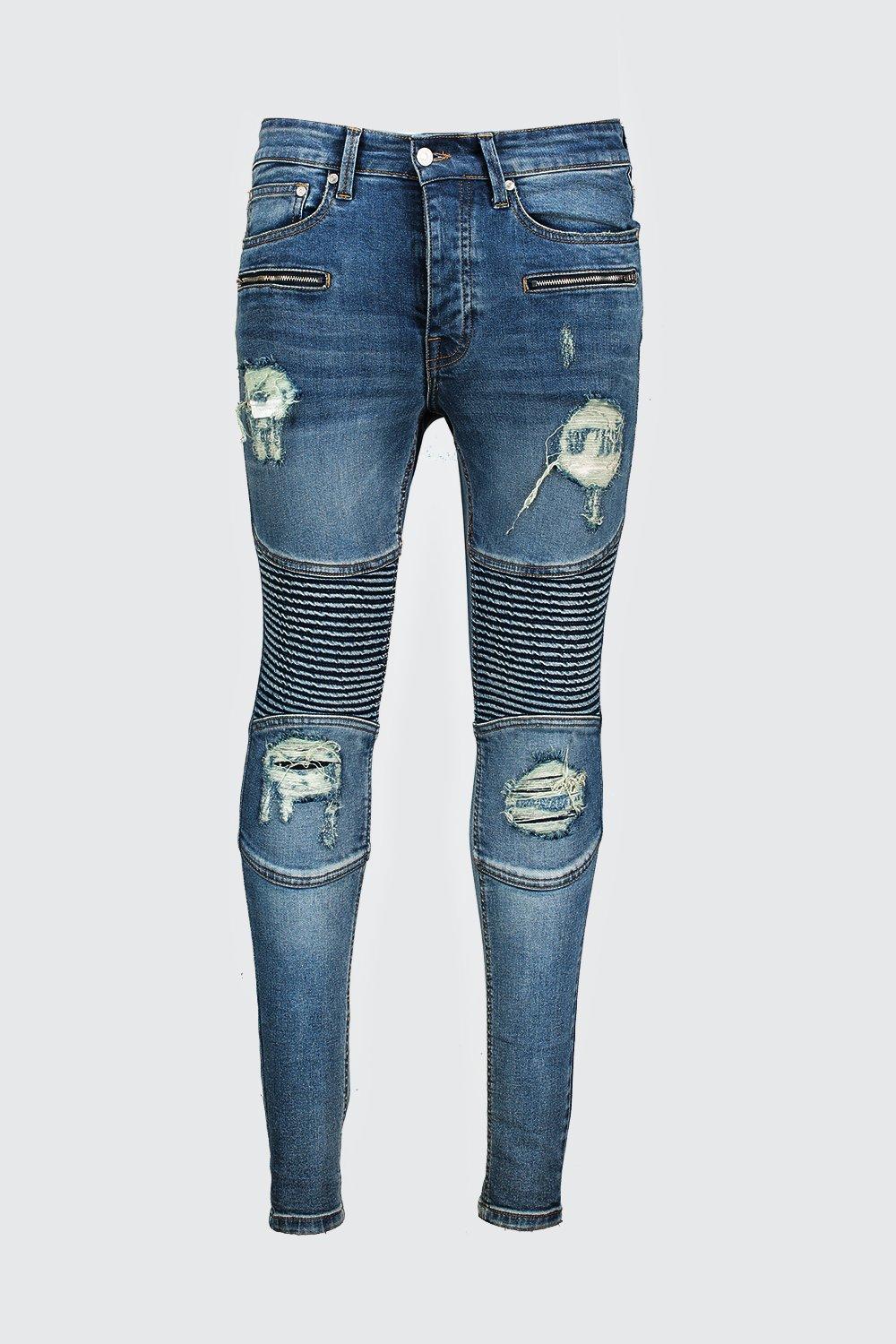 spray on skinny biker jeans with zips