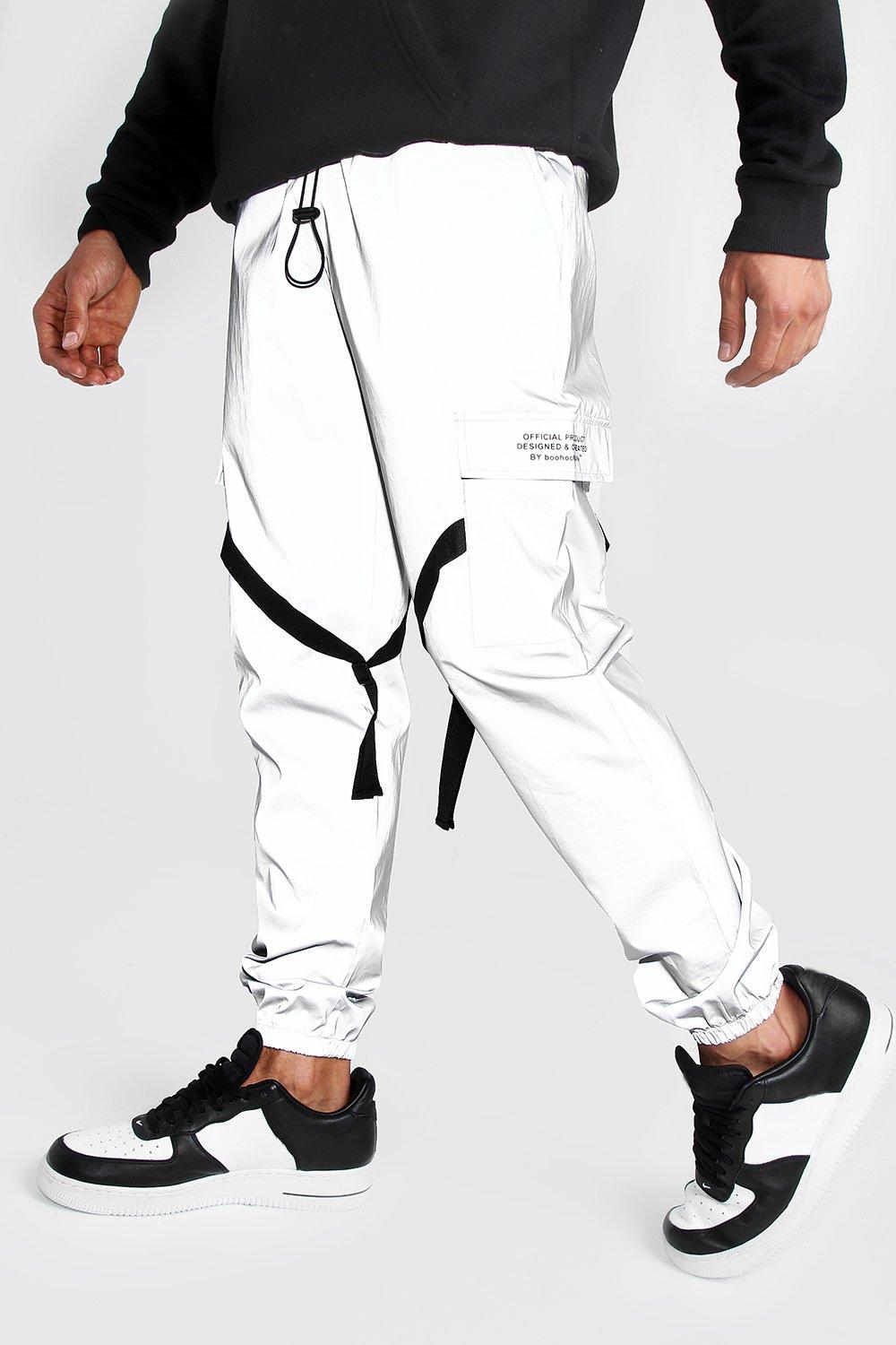 boohoo reflective joggers