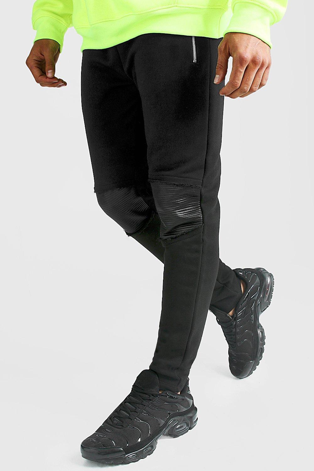 black biker joggers